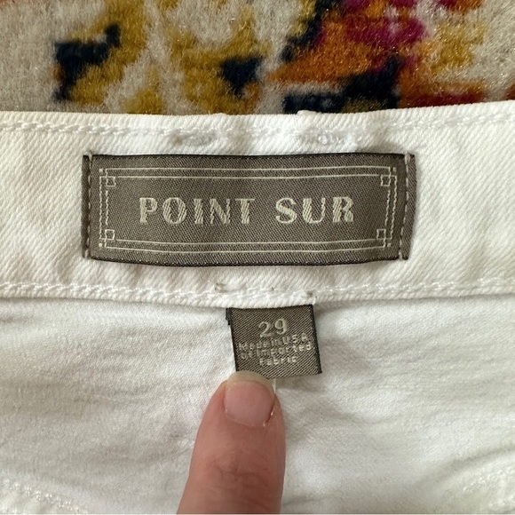 J. Crew Point Sur Premium Stretch Wide Leg Raw Hem Desert Jeans in White 29 - Picture 5 of 10